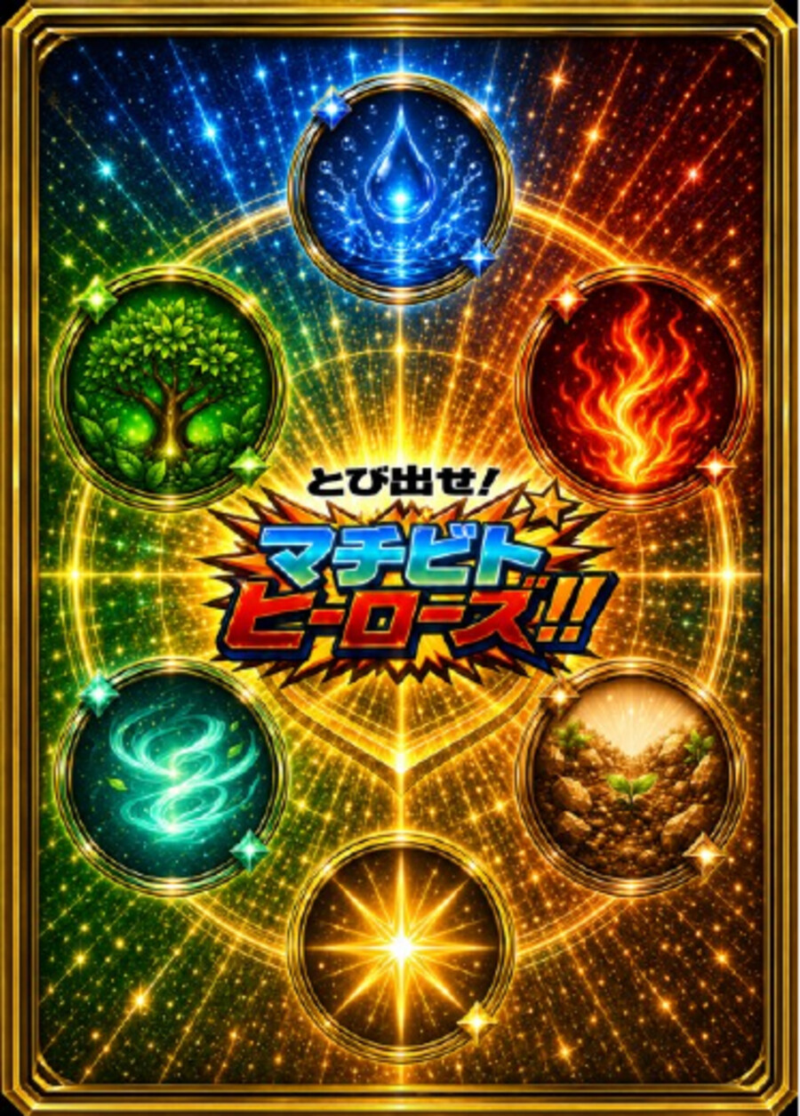 とび出せ！マチビトヒーローズ！！ カードゲーム キービジュアル